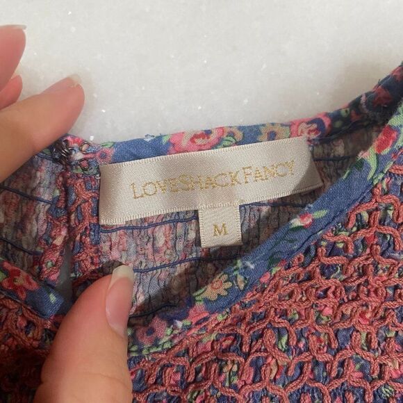 LoveShackFancy Marcella Ruffle Sleeve Floral Mini Dress - Picture 8 of 13